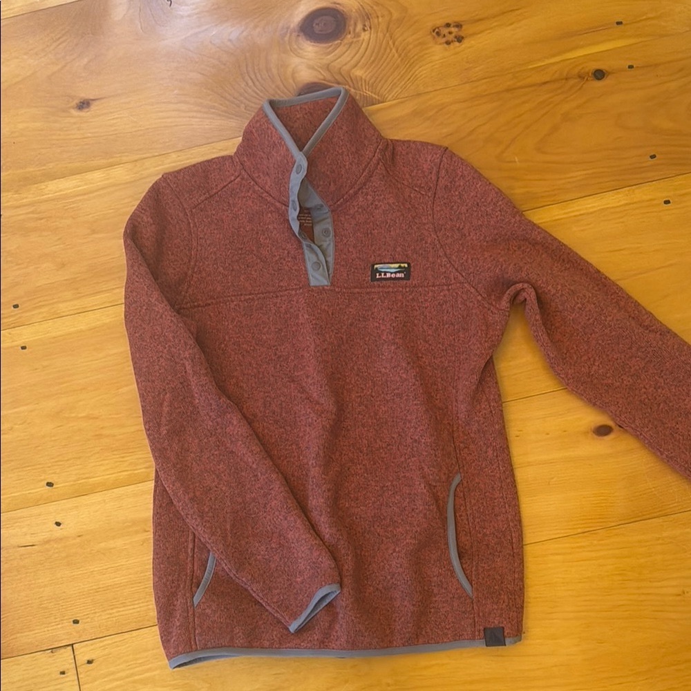 L.L. Bean Maroon Pullover with Gray Accents